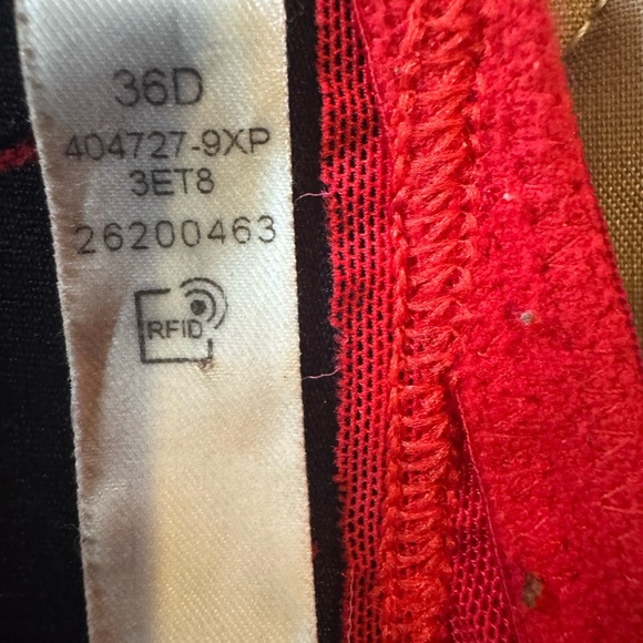 Victoria’s Secret PINK Push-Up Bra 36D Red Underwire Adjustable Wear Everywhere - Picture 10 of 12